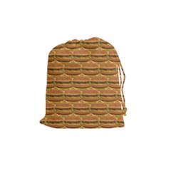 Delicious Burger Pattern Drawstring Pouches (medium) 