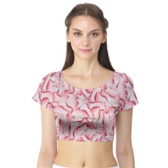 Intricate Texture Pattern Short Sleeve Crop Top (tight Fit) by dflcprintsclothing