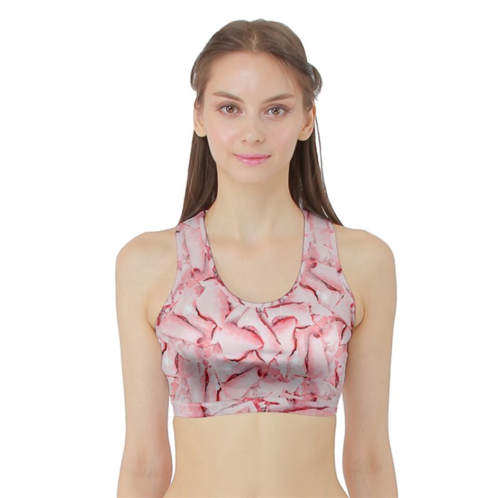 Intricate Texture Pattern Sports Bra with Border