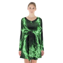 Space Long Sleeve Velvet V-neck Dress by Valentinaart