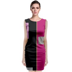 Geometric Classic Sleeveless Midi Dress by mugebasakclothing