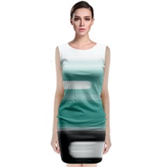 Green Abstract Classic Sleeveless Midi Dress