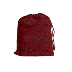 Red Roses Field Drawstring Pouches (large) 