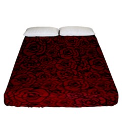 Red Roses Field Fitted Sheet (california King Size)