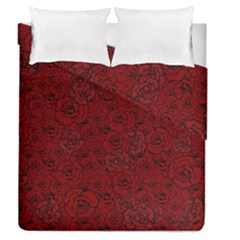 Red Roses Field Duvet Cover Double Side (queen Size)