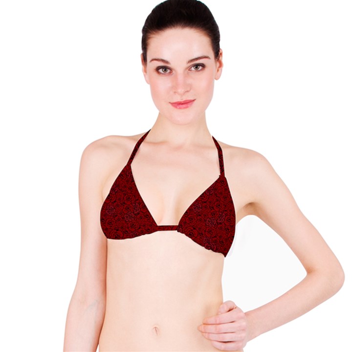 Red Roses Field Bikini Top