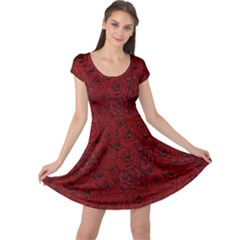 Red Roses Field Cap Sleeve Dresses by designworld65