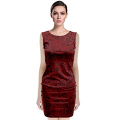 Red Roses Field Sleeveless Velvet Midi Dress by designworld65