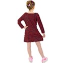 Red Roses Field Kids  Long Sleeve Velvet Dress View2