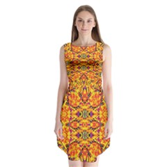 Colorful Vibrant Ornate Sleeveless Chiffon Dress   by dflcprintsclothing