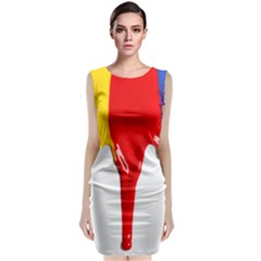 Paint Classic Sleeveless Midi Dress by mugebasakclothing