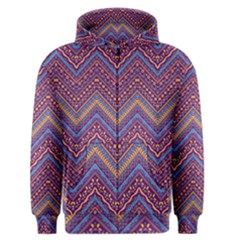 Colorful Ethnic Background With Zig Zag Pattern Design Men s Zipper Hoodie by TastefulDesigns