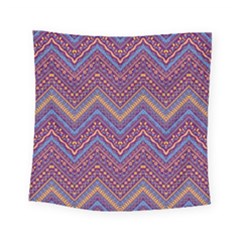 Colorful Ethnic Background With Zig Zag Pattern Design Square Tapestry (small)