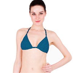 Lion Vs Gazelle Damask In Teal Bikini Top