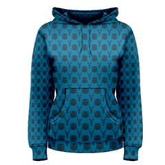 Lion Vs Gazelle Damask In Teal Women s Pullover Hoodie by emilyzragz