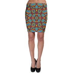 Geometric Multicolored Print Bodycon Skirt by dflcprintsclothing