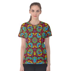 Geometric Multicolored Print Women s Cotton Tee