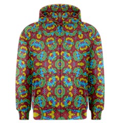 Geometric Multicolored Print Men s Zipper Hoodie