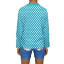 Sleeping Kitties Polka Dots Teal Kids  Long Sleeve Swimwear View2