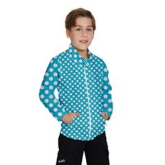 Sleeping Kitties Polka Dots Teal Wind Breaker (kids)