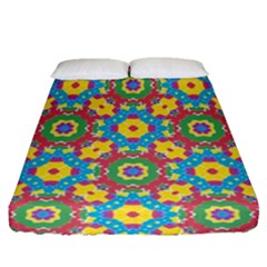 Geometric Multicolored Print Fitted Sheet (queen Size) by dflcprints