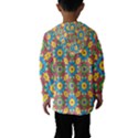 Geometric Check Multicolored Pattern Hooded Wind Breaker (Kids) View2