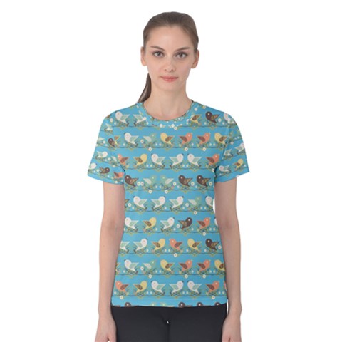 Assorted Birds Pattern Women s Cotton Tee by linceazul