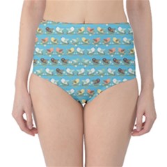 Assorted Birds Pattern High-waist Bikini Bottoms by linceazul