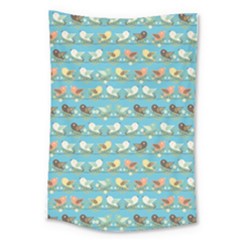 Assorted Birds Pattern Large Tapestry by linceazul