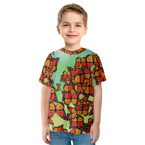 Monarch Butterflies Kids  Sport Mesh Tee by linceazul