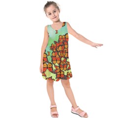 Monarch Butterflies Kids  Sleeveless Dress