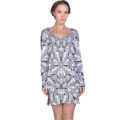 Modern Oriental Ornate Long Sleeve Nightdress by dflcprintsclothing