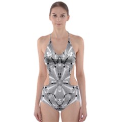 Modern Oriental Ornate Cut-out One Piece Swimsuit