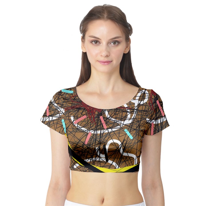 Art Short Sleeve Crop Top (Tight Fit)