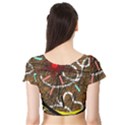 Art Short Sleeve Crop Top (Tight Fit) View2