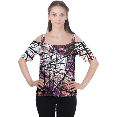 Art Women s Cutout Shoulder Tee by Valentinaart