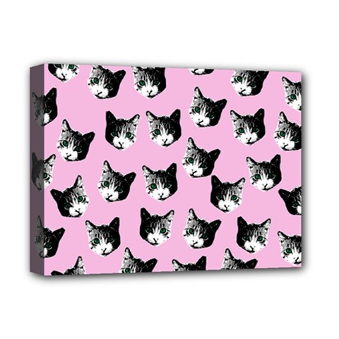 Cat Pattern Deluxe Canvas 16  X 12   by Valentinaart