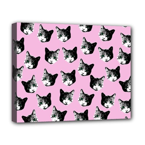 Cat Pattern Deluxe Canvas 20  X 16   by Valentinaart