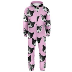 Cat Pattern Hooded Jumpsuit (men)  by Valentinaart