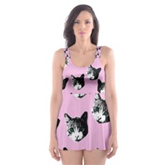 Cat Pattern Skater Dress Swimsuit by Valentinaart