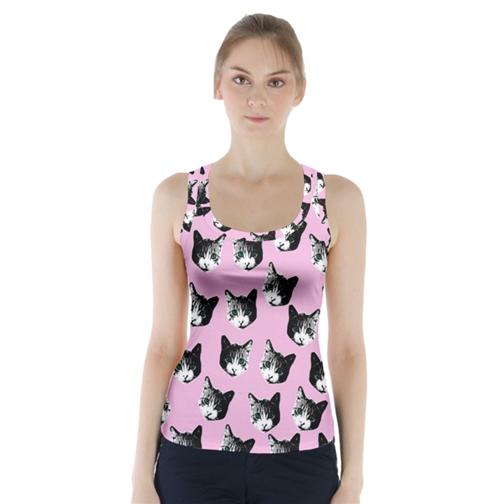 Cat pattern Racer Back Sports Top