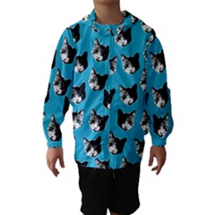 Cat Pattern Hooded Wind Breaker (kids) by Valentinaart