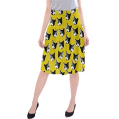 Cat Pattern Midi Beach Skirt by Valentinaart