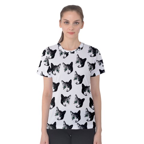 Cat Pattern Women s Cotton Tee by Valentinaart