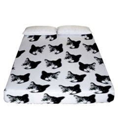 Cat Pattern Fitted Sheet (california King Size) by Valentinaart