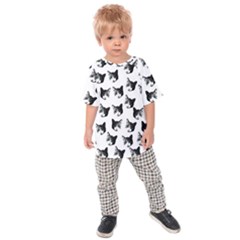 Cat Pattern Kids  Raglan Tee