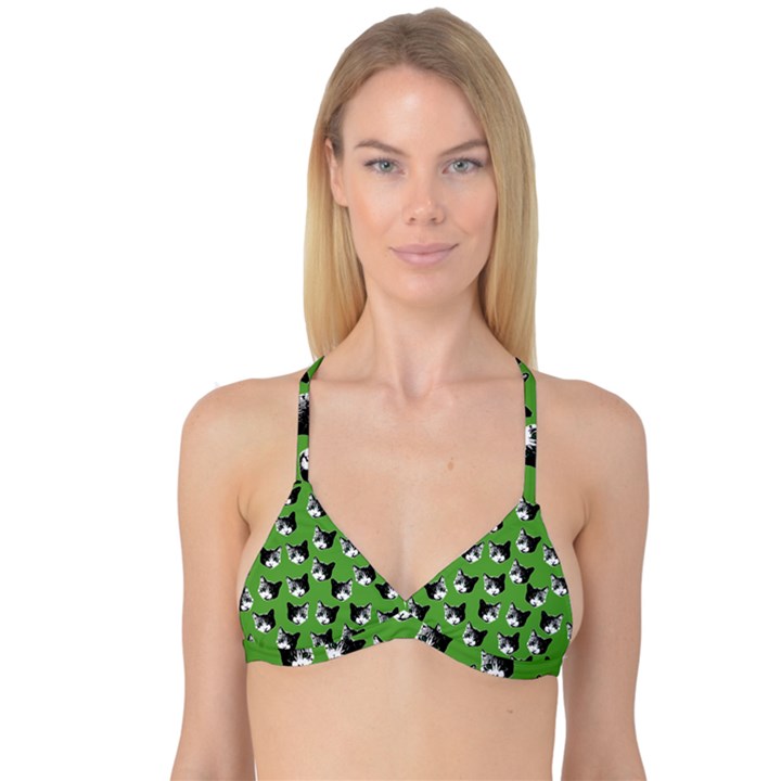 Cat pattern Reversible Tri Bikini Top