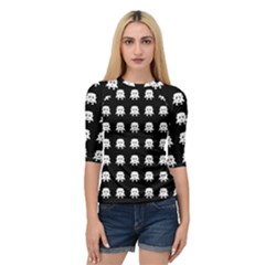 Emoji Baby Vampires Pattern Quarter Sleeve Tee