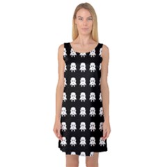 Emoji Baby Vampires Pattern Sleeveless Satin Nightdress