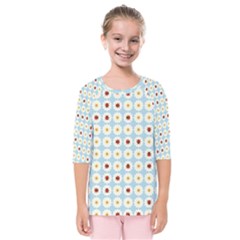 Ladybugs Pattern Kids  Quarter Sleeve Raglan Tee